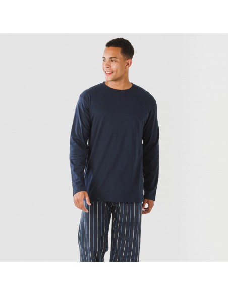 Pijama algodão homem Raya San Luis azul marinho pijamas-compridos-homem