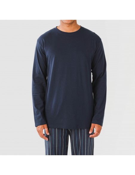Pijama algodão homem Raya San Luis azul marinho pijamas-compridos-homem