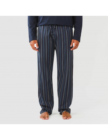 Pijama algodão homem Raya San Luis azul marinho pijamas-compridos-homem