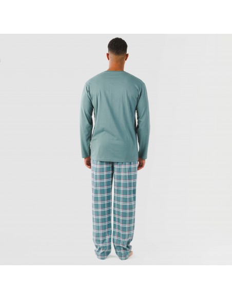Pijama algodão homem Jamis verde blue pijamas-compridos-homem