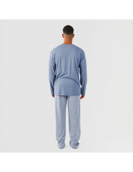 Pijama algodão homem Raya Linares azul pijamas-compridos-homem