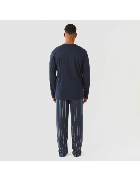 Pijama algodão homem Raya San Luis azul marinho pijamas-compridos-homem