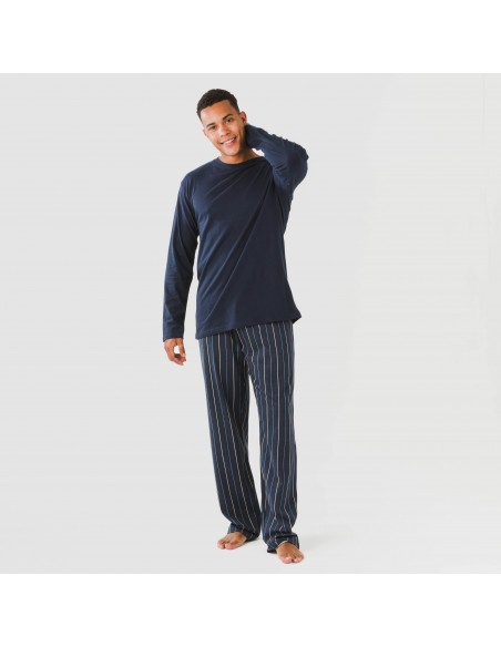Pijama algodão homem Raya San Luis azul marinho pijamas-compridos-homem