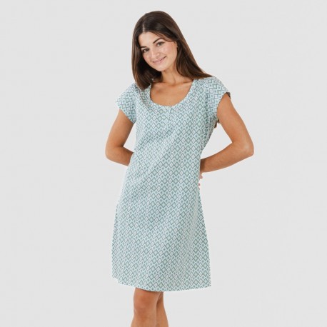 Vestido algodão Bianca verde menta vestidos-mulher