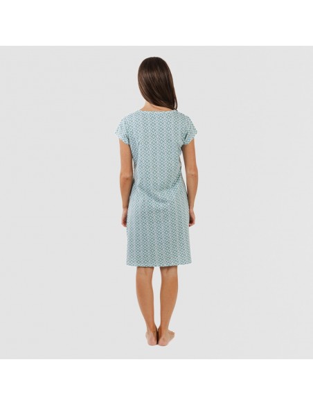 Vestido algodão Bianca verde menta vestidos-mulher