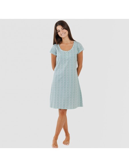 Vestido algodão Bianca verde menta vestidos-mulher