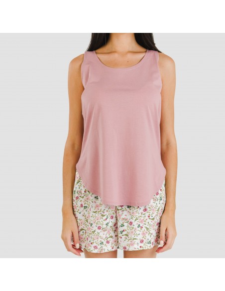 Pijama curto algodão Naia rosa pijamas-curtos-mulher