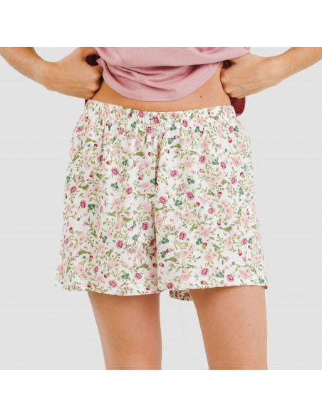 Pijama curto algodão Naia rosa pijamas-curtos-mulher