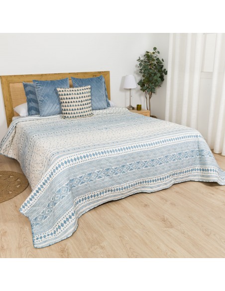 Colcha bouti Zorione azul indigo colchas-bouti