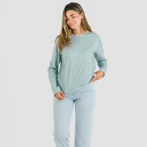 Pijama algodão Cris azul...