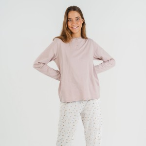 Pijama algodão Isita malva