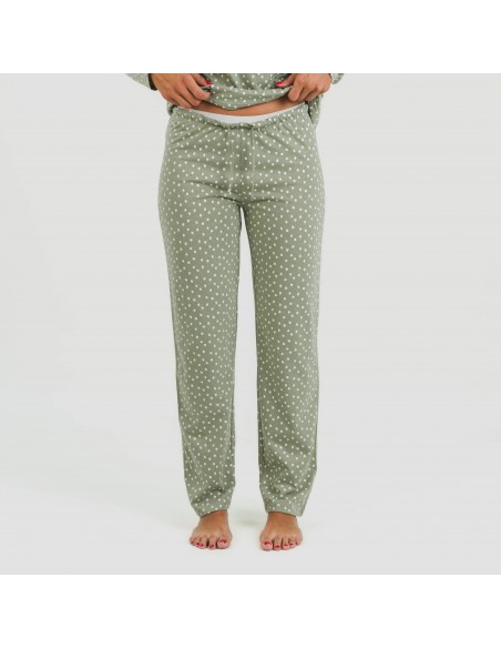 Pijama algodão Naty verde pijamas-compridos-de-mulher