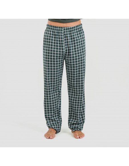 Pijama algodão homem Cuadro Roberto verde escuro pijamas-compridos-homem