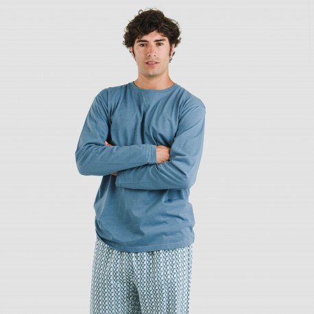 Pijama algodão homem Draft verde menta pijamas-compridos-homem
