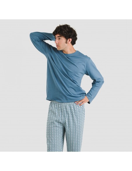 Pijama algodão homem Draft verde menta pijamas-compridos-homem