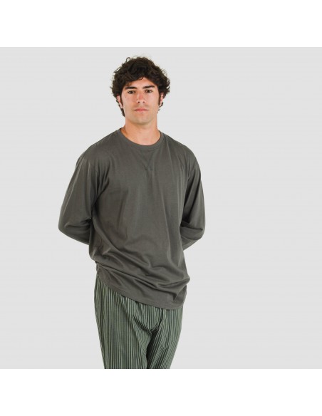 Pijama algodão homem Raya Derek verde escuro pijamas-compridos-homem