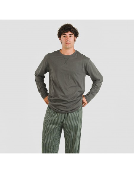 Pijama algodão homem Raya Derek verde escuro pijamas-compridos-homem