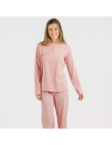 Pijama algodão Mapita rosa pijamas-compridos-de-mulher