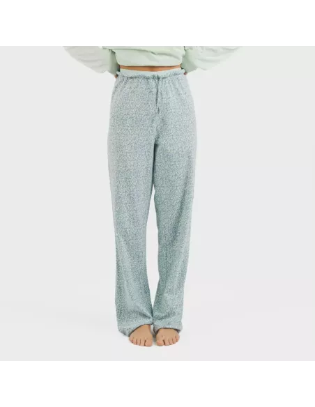 Pijama algodão Angelica verde tiffany pijamas-compridos-de-mulher