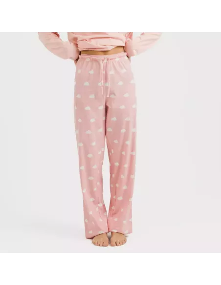 Pijama algodão Nubecita rosa pijamas-compridos-de-mulher