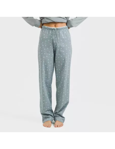 Pijama algodão Lives azul indigo pijamas-compridos-de-mulher