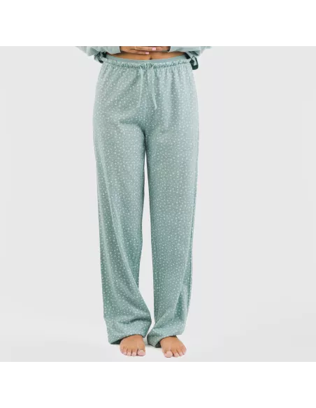 Pijama algodão Anita azul indigo pijamas-compridos-de-mulher