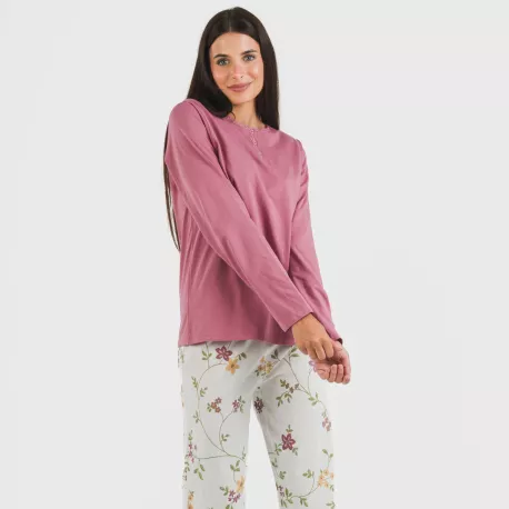 Pijama algodão Tremula malva pijamas-compridos-de-mulher