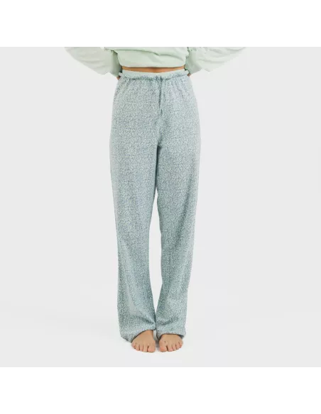 Pijama algodão Angelica verde tiffany pijamas-compridos-de-mulher