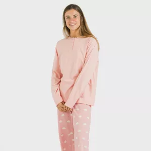 Pijama algodão Nubecita rosa 2