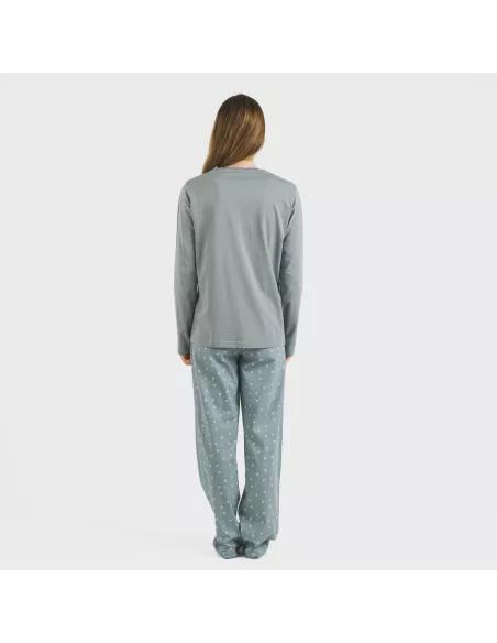 Pijama algodão Lives azul indigo pijamas-compridos-de-mulher