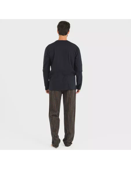 Pijama homem flanela Raya Vermont azul marinho pijamas-compridos-homem