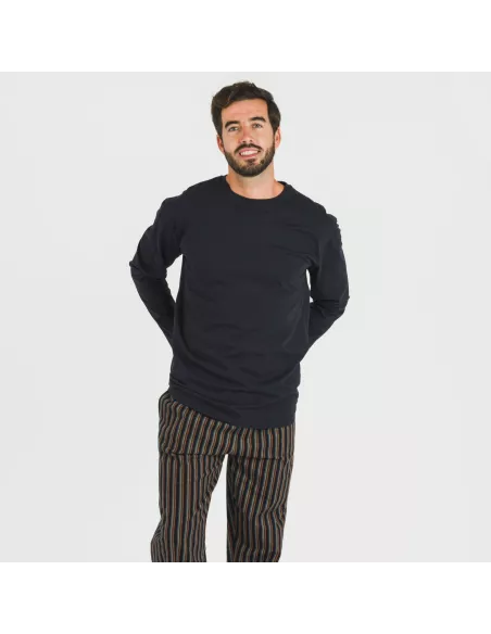 Pijama homem flanela Raya Vermont azul marinho pijamas-compridos-homem