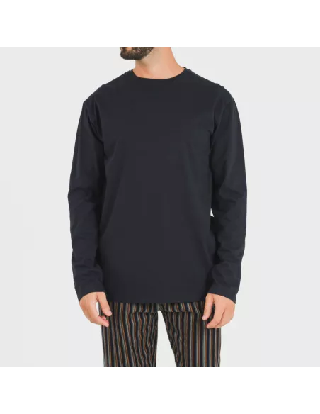 Pijama homem flanela Raya Vermont azul marinho pijamas-compridos-homem