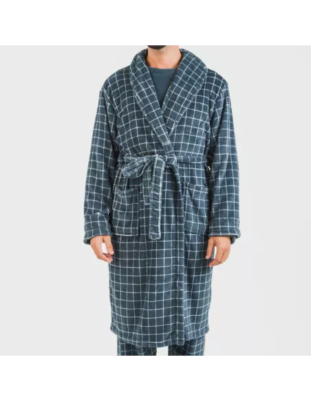 Roupão coral homem Cuadro Pruden  azul azafata roupoes-e-robes-homem