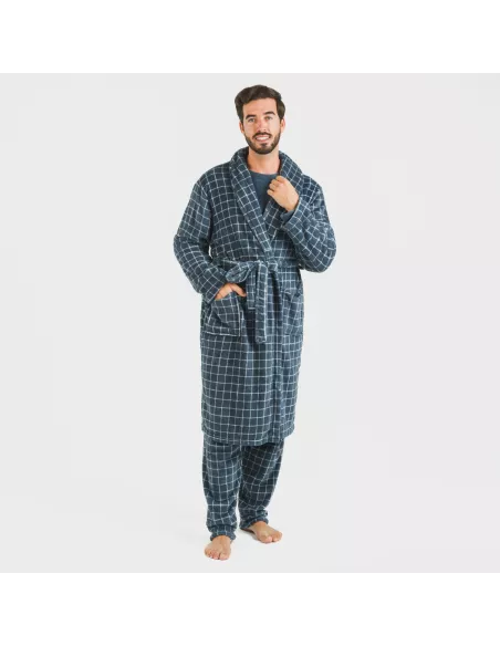 Roupão coral homem Cuadro Pruden  azul azafata roupoes-e-robes-homem