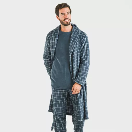 Roupão coral homem Cuadro Pruden  azul azafata roupoes-e-robes-homem