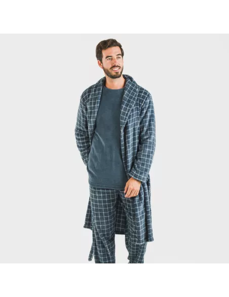 Roupão coral homem Cuadro Pruden  azul azafata roupoes-e-robes-homem