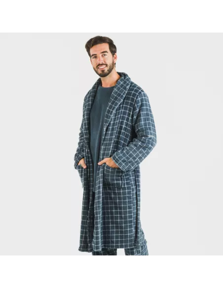 Roupão coral homem Cuadro Pruden  azul azafata roupoes-e-robes-homem