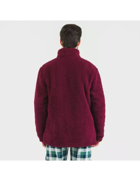 Casaco sherpa homem lisa roupa-para-estar-por-casa