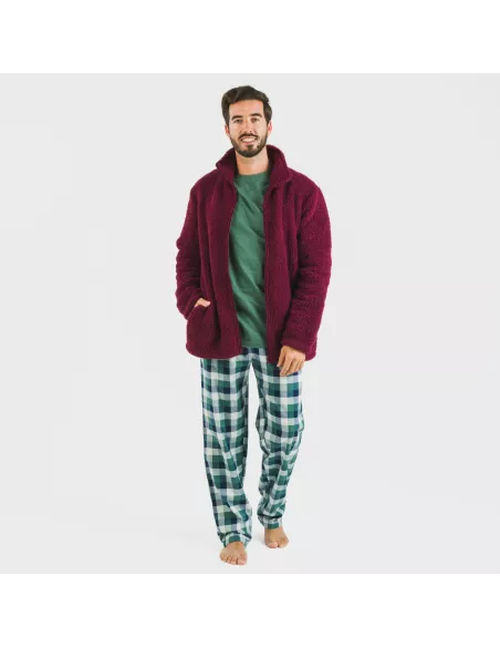 Casaco sherpa homem lisa roupa-para-estar-por-casa