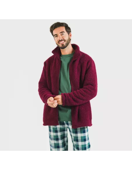 Casaco sherpa homem lisa roupa-para-estar-por-casa