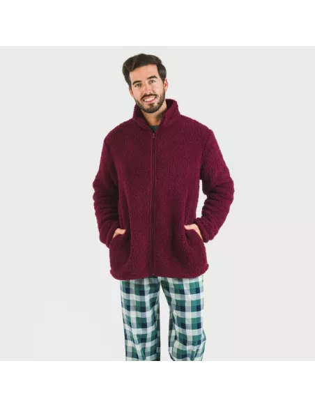Casaco sherpa homem lisa roupa-para-estar-por-casa