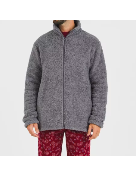 Casaco sherpa homem lisa roupa-para-estar-por-casa