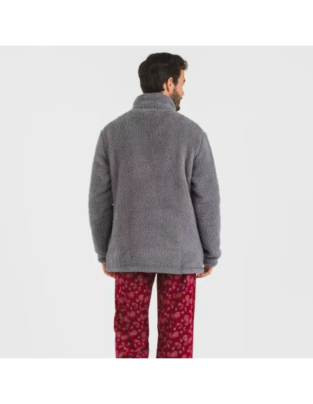 Casaco sherpa homem lisa roupa-para-estar-por-casa