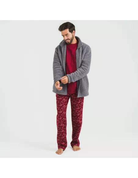 Casaco sherpa homem lisa roupa-para-estar-por-casa