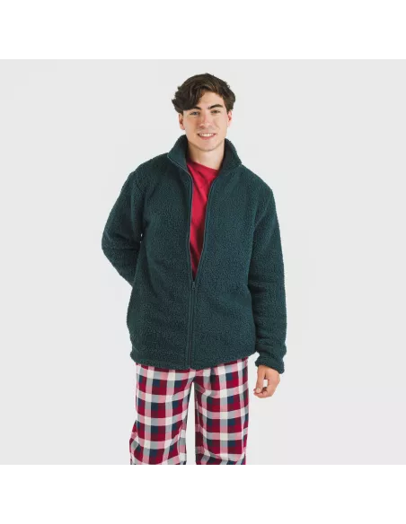 Casaco sherpa homem lisa roupa-para-estar-por-casa