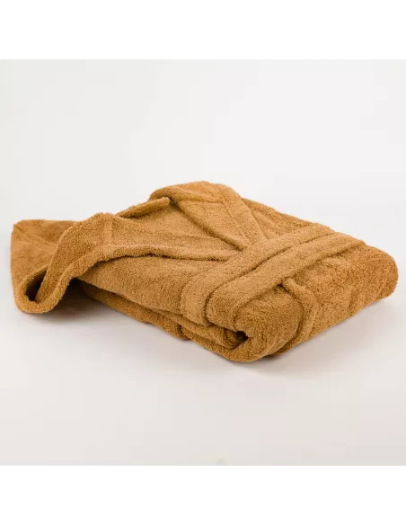 Roupão de banho com capuz ocre 450gr Unisex roupoes-de-banho