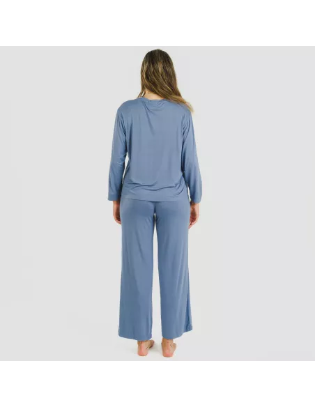 Pijama comprido viscosa mulher liso pijamas-compridos-de-mulher