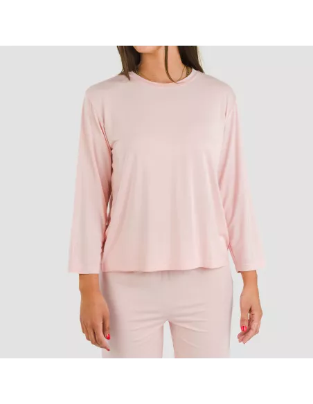 Pijama comprido viscosa mulher liso pijamas-compridos-de-mulher