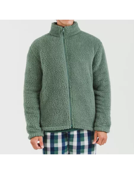 Casaco sherpa homem lisa roupa-para-estar-por-casa